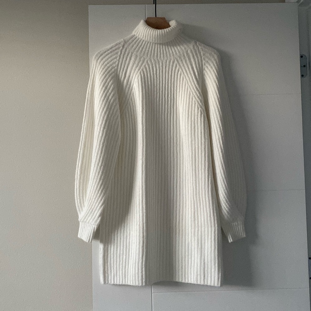 White sweater dress